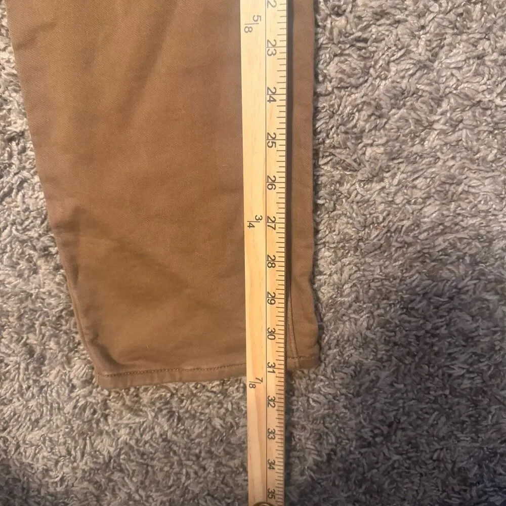 Banana Republic Men’s 32x34 Brown Slim Fit Twill Flat Front Chino Pants Pockets